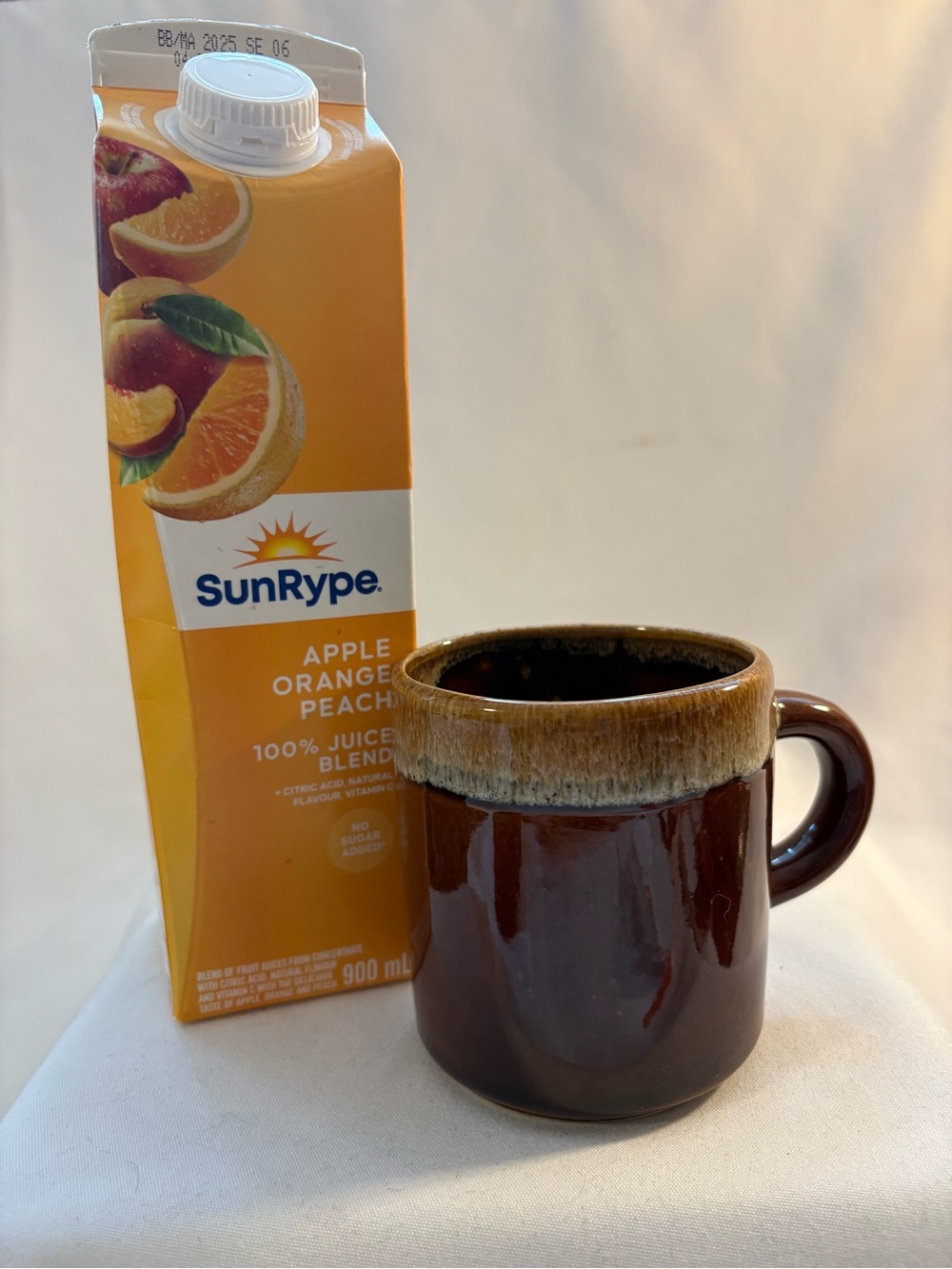 Vintage brown dripped glazed mug
